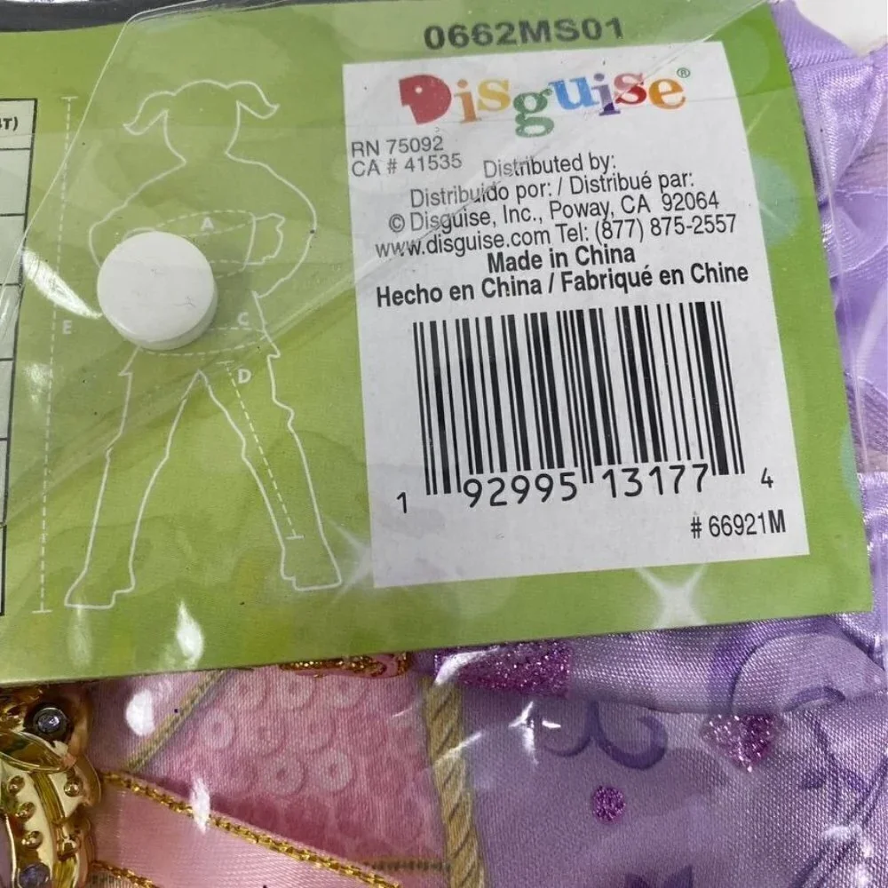 Disguise Disney Princess Rapunzel Sz 3-4T Dress with Character Cameo